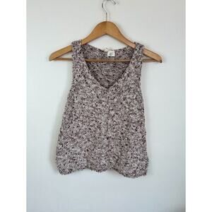 Anthropologie Moth Sleeveless V Neck Sweater Vest P XXS Cotton Boho Classic